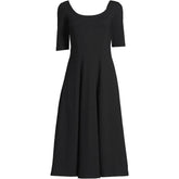 Women's Plus Size Starfish Elbow Sleeve Midi Fit and Flare Dress