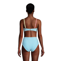Women's DDD-Cup Chlorine Resistant Twist Underwire Bikini Top Swimsuit Adjustable Straps Seersucker
