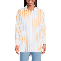 Women's Petite No Iron Poplin Extra Long Tunic