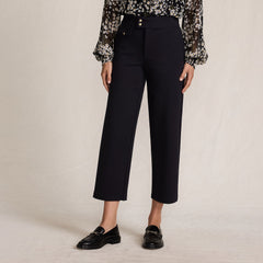 Women's Tall Ponte High Rise Straight Leg Crop Pants