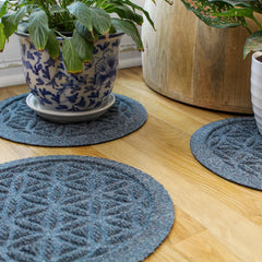 Matterly Waterblock 12" Round Flower of Life Plant Trivet - Set of 4