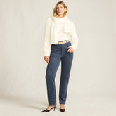 Women's Petite Corduroy High Rise Rail Straight Leg Pants