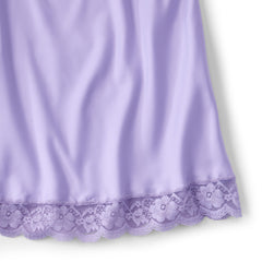 Women's Plus Size Satin Lace Trim Midi Skirt