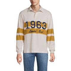 Men's Big and Tall Long Sleeve Rugged Rugby Embroidered Polo