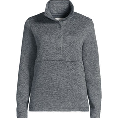 Women's Sweater Fleece Snap Neck Pullover Jacket