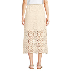 Women's Lace Overlay Midi Skirt
