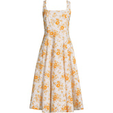 Women's Plus Size Princess Seamed Cotton Poplin Midi Dress