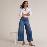 Women's Recover Denim High Rise Patch Pocket Extra Wide Leg Crop Jeans