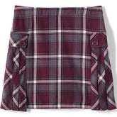 School Uniform Girls Plus Side Pleat Plaid Skort Above the Knee