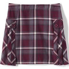 Girls Side Pleat Plaid Skort Above the Knee