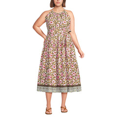 Women's Plus Size Poplin Halter Midi Dress
