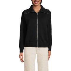 Women's Cotton Modal Long Sleeve Zip Front Cardigan Sweater Jacket
