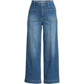 Women's Plus Size Recover Denim High Rise Patch Pocket Extra Wide Leg Crop Jeans