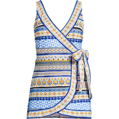 Women's Plus Size Side Tie Mini Swim Dress Swimsuit