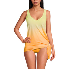 Women's D-Cup SlenderSuit Fauxkini Low Leg One Piece Swimsuit Print