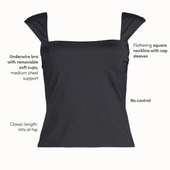 Women's DDD-Cup Square Neck Underwire Tankini Top