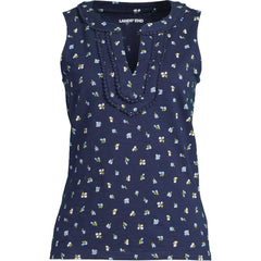 Women's Plus Size Slub Decorative Trim Tank Top