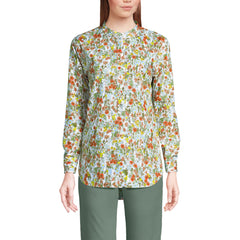 Women's Petite No Iron Banded Collar Popover Shirt