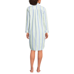 Women's Plus Size Cotton Poplin Long Sleeve Sleepshirt Nightgown