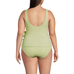 Women's Plus Size Side Tie Tankini Top