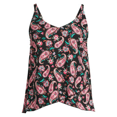Women's D-Cup Chlorine Resistant Tulip Hem Tankini Swimsuit Top