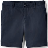 School Uniform Girls Slim Plain Front Blend Chino Shorts