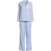 Women's Plus Size Cotton Poplin 2 Piece Pajama Set - Long Sleeve Top and Pants