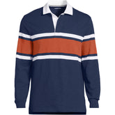 Men's Tall Long Sleeve Lightweight Slub Rugby Polo