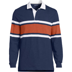 Men's Tall Long Sleeve Lightweight Slub Rugby Polo