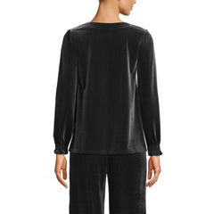 Women's Long Sleeve Velvet Blouse