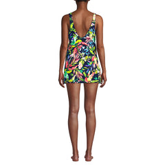 Women's Scoop Neck Mini Swim Dress Swimsuit