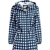 Women's Petite Print Waterproof Hooded Packable Raincoat