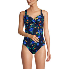 Women's Petite Sweetheart Underwire Wrap One Piece Swimsuit