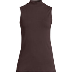 Women's Plus Size Sleeveless Polished Essentials Mock Neck Top