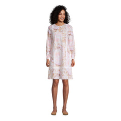 Women's Cotton Poplin Split Neck Dress