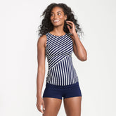 Women's Long Torso High Neck UPF 50 Sun Protection Modest Tankini Swimsuit Top