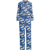 Women's Plus Size Flannel 2 Piece Pajama Set - Long Sleeve Shirt and Pants
