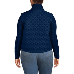 Women's Plus Size Quilted Sweater Hybrid Barn Jacket