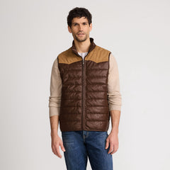 Men's Faux Leather Western Insulated Vest
