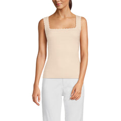 Women's Ribbed Square Neck Tank Sweater - Set Top