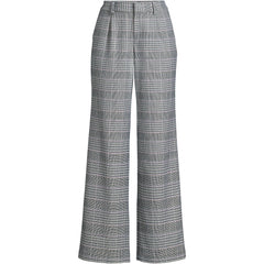 Women's Petite Brushed Flannel High Rise Pleated Wide Leg Pants