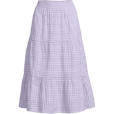 Women's Poplin Tiered Eyelet Midi Skirt