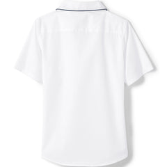 School Uniform Girls Piped Peter Pan Collar Broadcloth Shirt