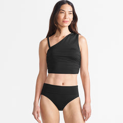 Women's Ruched One Shoulder Midkini Top