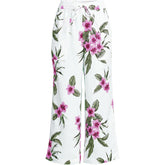 Women's High Rise Drawstring Linen Wide Leg Crop Pants