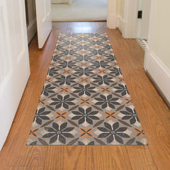 Matterly Skid Resistant Floral Mosaic Floor Mat