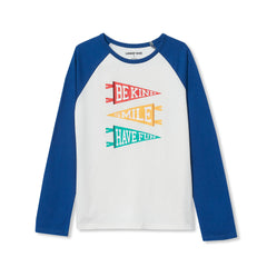 Girls Long Sleeve Raglan Graphic T-Shirt