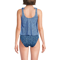 Women's Tie Shoulder Flutter Tankini Top