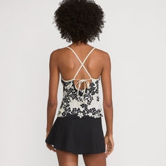 Women's Reversible Scoop Neck Tie Back Tankini Swimsuit Top
