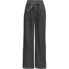 Women's Plus Size High Ridge Twill Pull On Pleated Wide Leg Pants